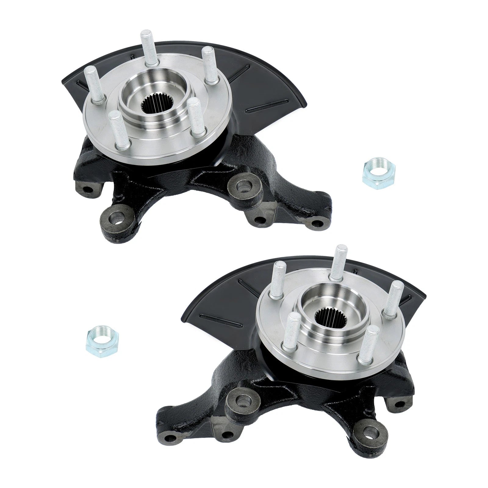 Set of 2 Wheel Bearing Hub Steering Knuckle for Ford Mazda (2001–2004)