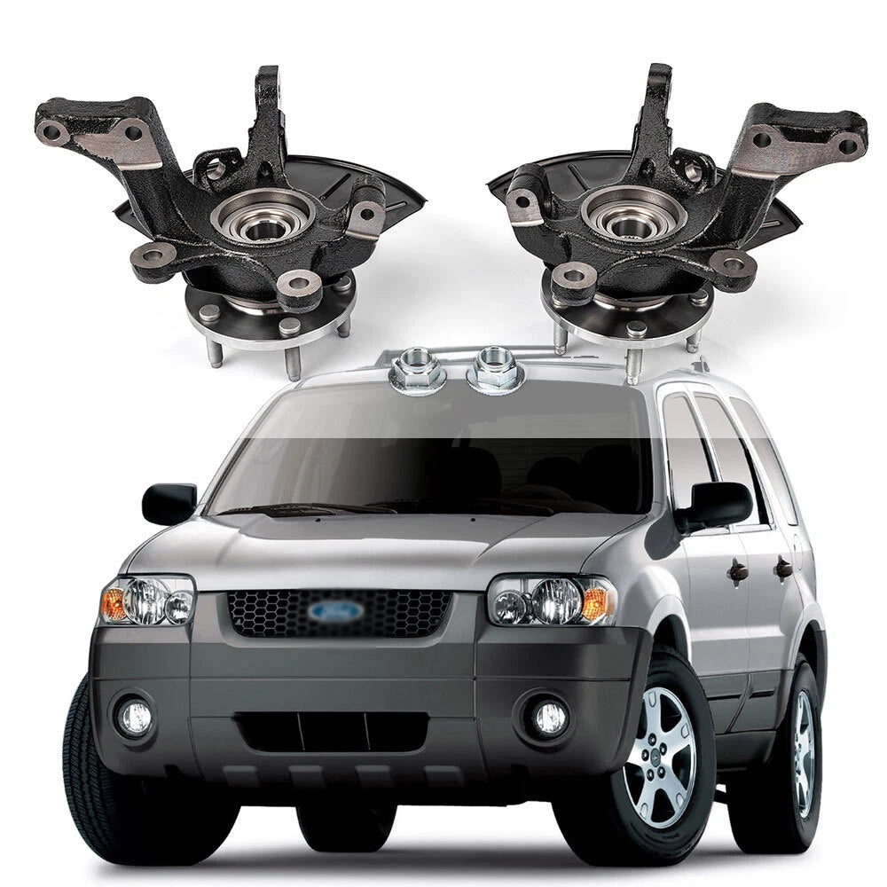 Pair Front Wheel Hub Bearing Steering Knuckle Assembly for Ford Escape (2001–2012)