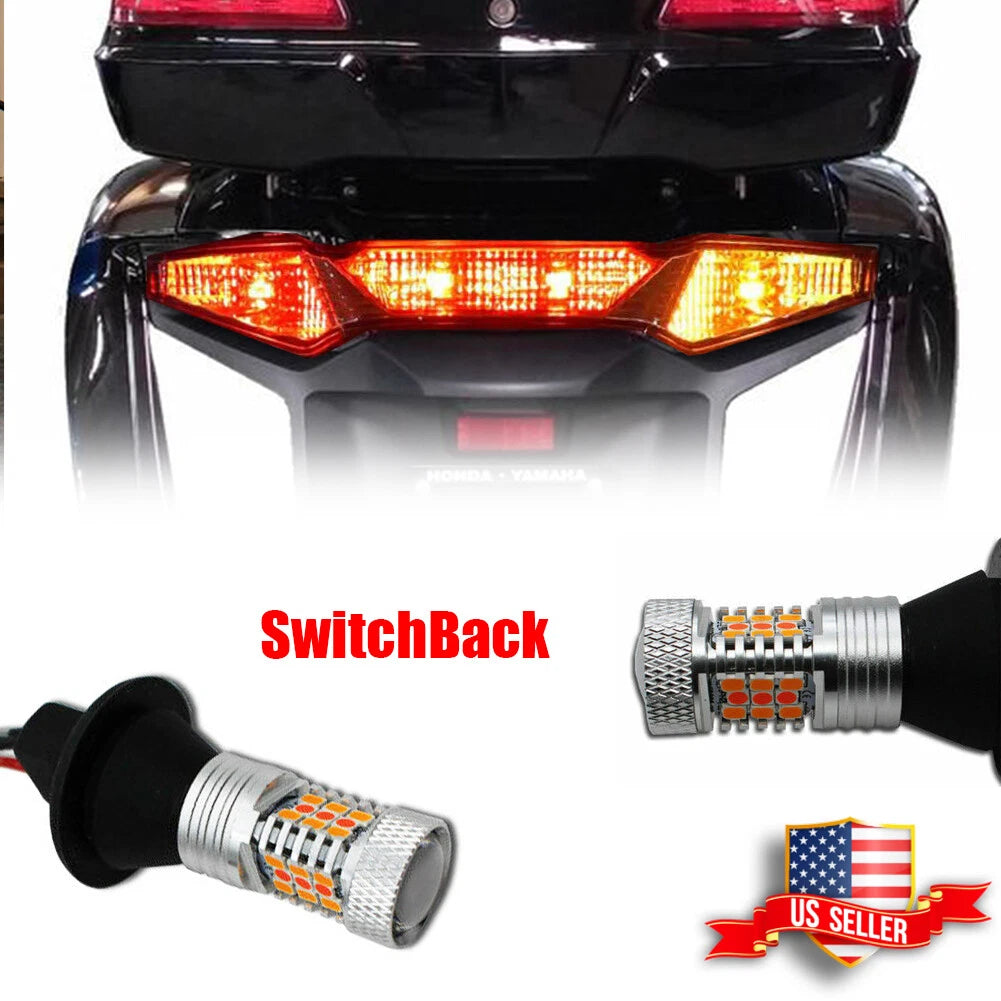 2X Red/Amber Switchback LED Turn Signal Lights for Honda GL1800/F6B (2001–2023)