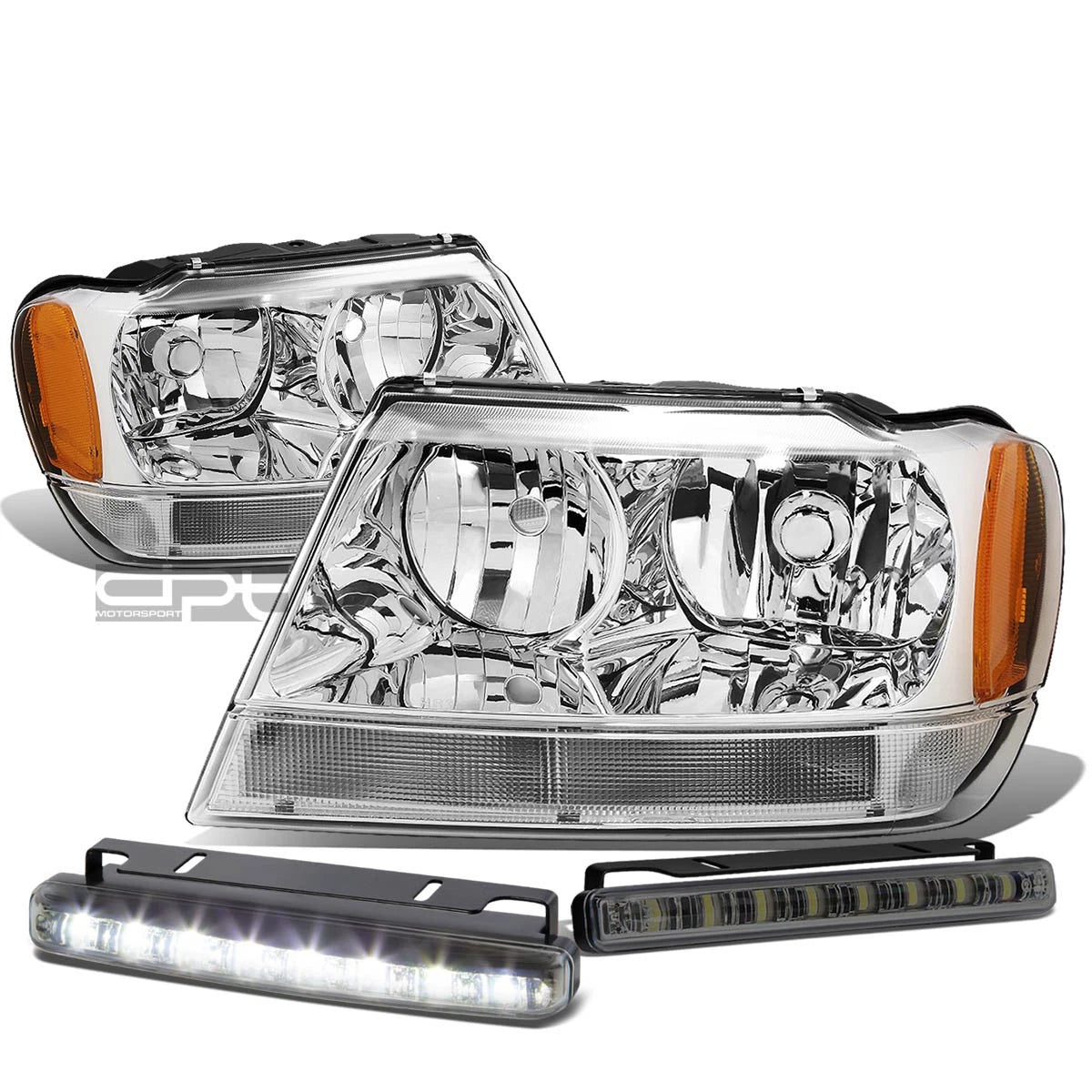 Chrome Housing Smoked LED Fog Light Kit for Jeep Grand Cherokee WJ (1999–2004)
