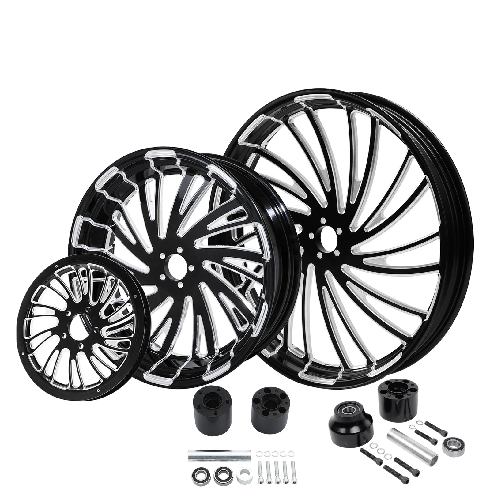21" Front & 18" Rear Wheel Rim Hub & Pulley Sprocket for Harley Touring (2009–2023)