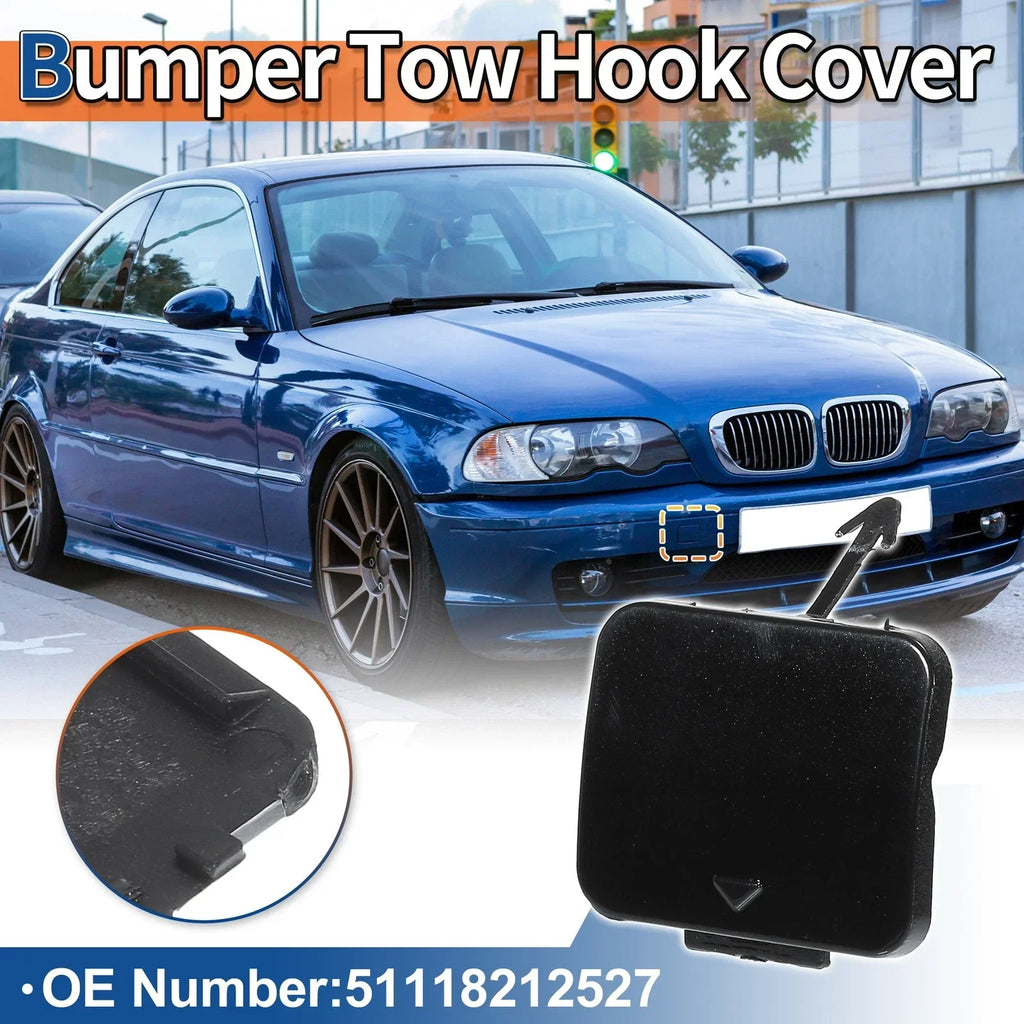 Front Bumper Tow Hook Cover for BMW 525i 528i 530i Black
