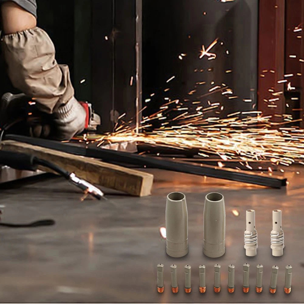 14PCS Mig Welder Tips Nozzles Contact Holders for 15AK