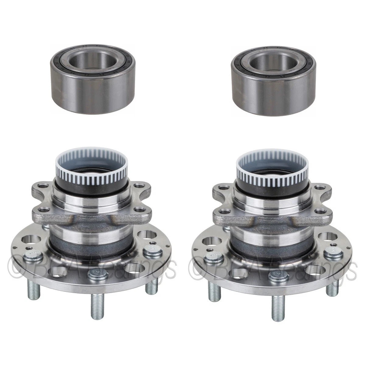 BCA Front & Rear Wheel Bearings & Rear Hub Assemblies Kit for Hyundai Kia (FWD)
