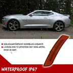 2X Amber Lens Front Side Marker Lights for Chevy Camaro (2016–2024)