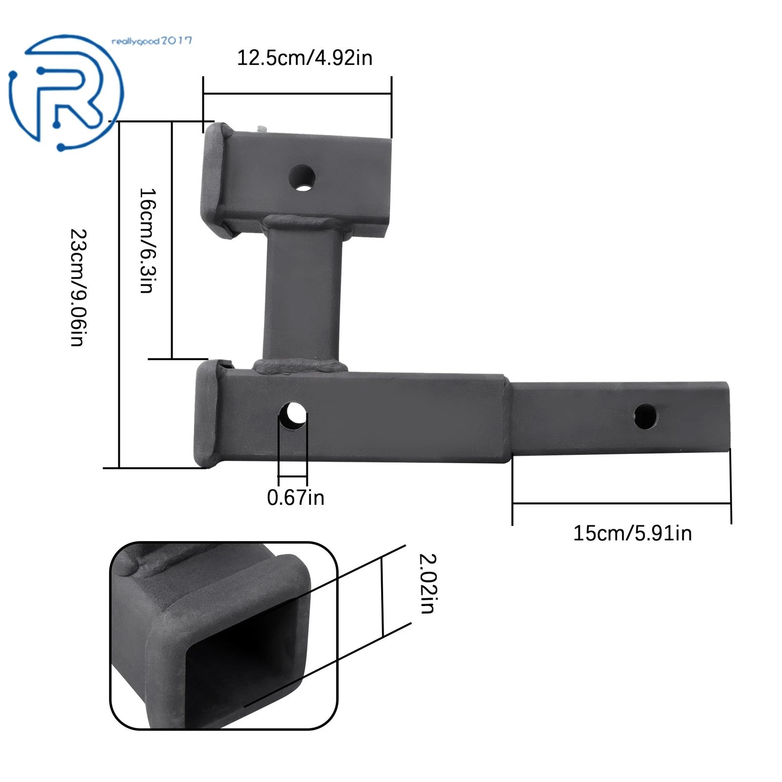 Adjustable Dual Ball Hitch Adapter for 2 Inch Receiver (5000LB Capacity)