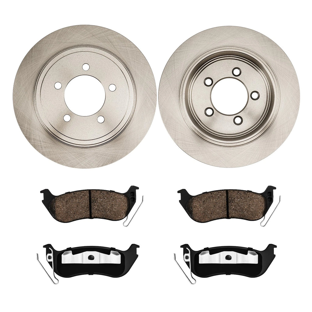 Rear Solid Rotors and Ceramic Pads Kit for Ford Explorer (2006–2010)