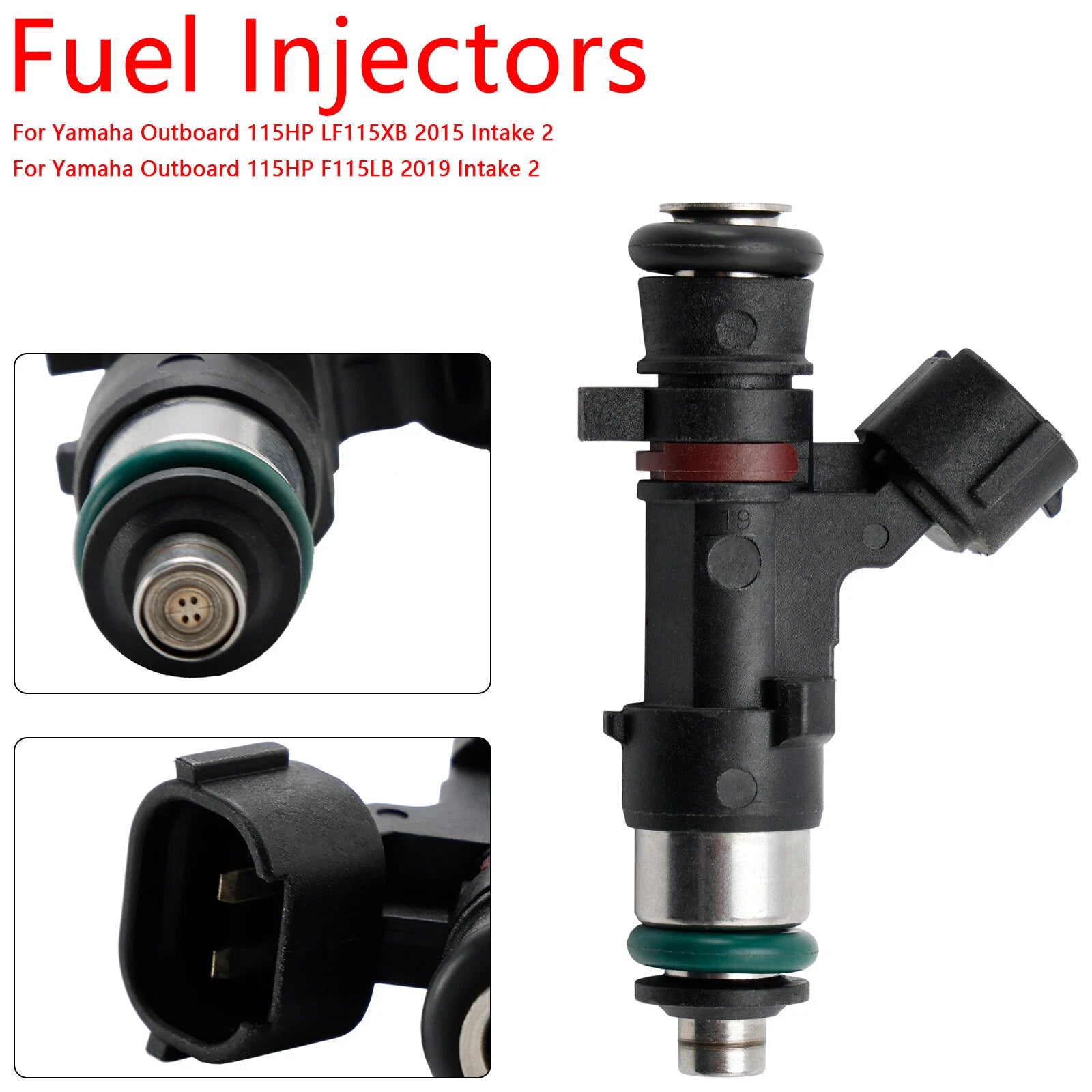 Set of 2 Fuel Injectors 6DA-13761-00-00, 6DA-13761-01 for Yamaha Outboard (150-200 HP)