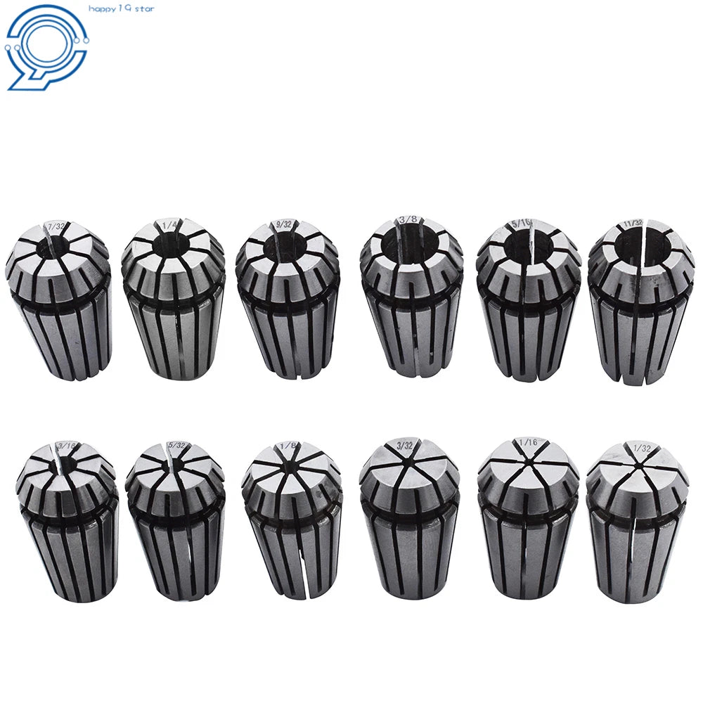 Set of 12 ER16 Spring Collets for CNC Milling Lathe Engraving Machine