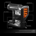 Pair of Black/Amber Corner Headlight Lamps for Ford Super Duty (2017–2019)