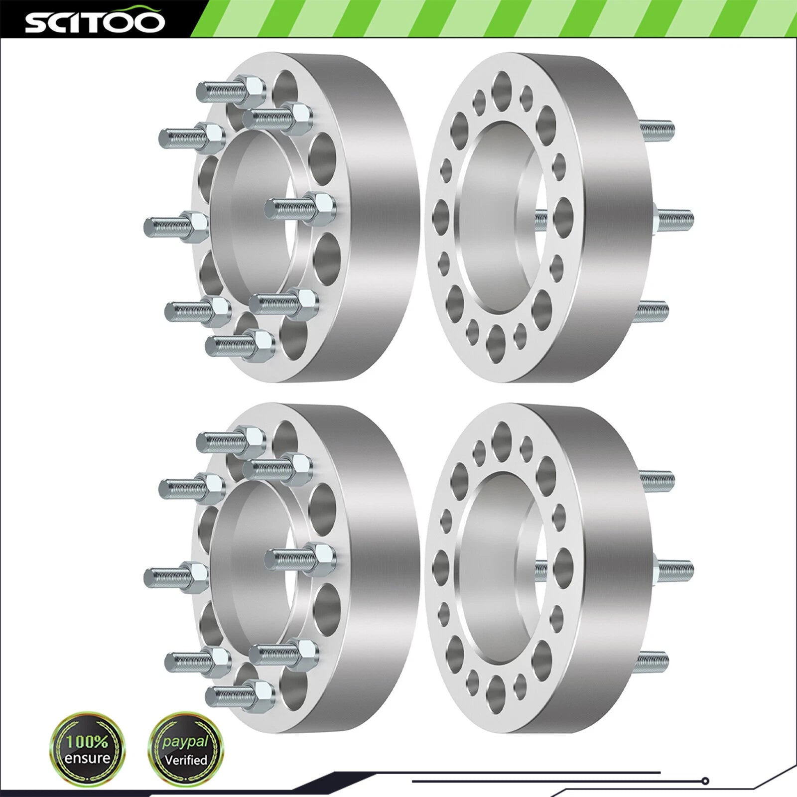 4X 2" Hubcentric Wheel Spacers 8x6.5 9/16"x18 for Dodge Ram 2500 3500 (1994–2023)