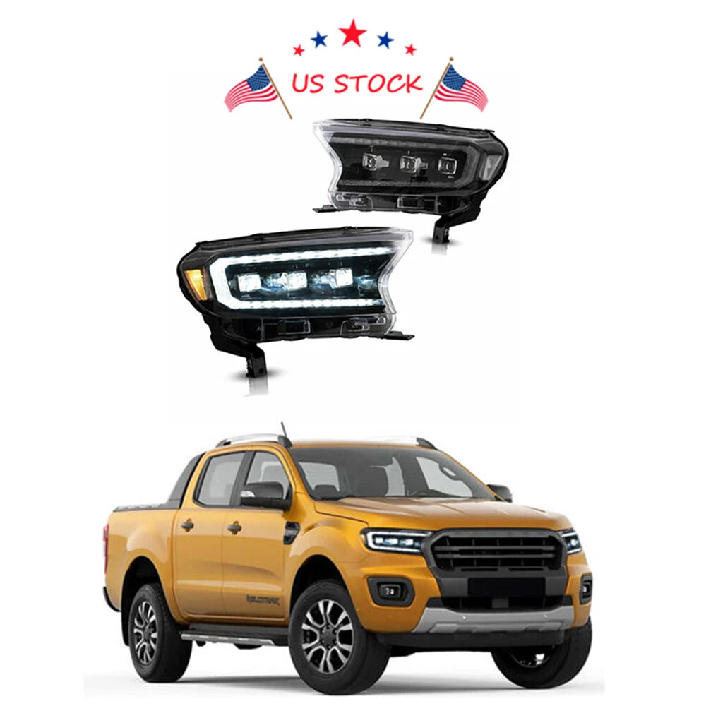 Set of 2 LED Headlight Assemblies for Ford Ranger (2015–2020)