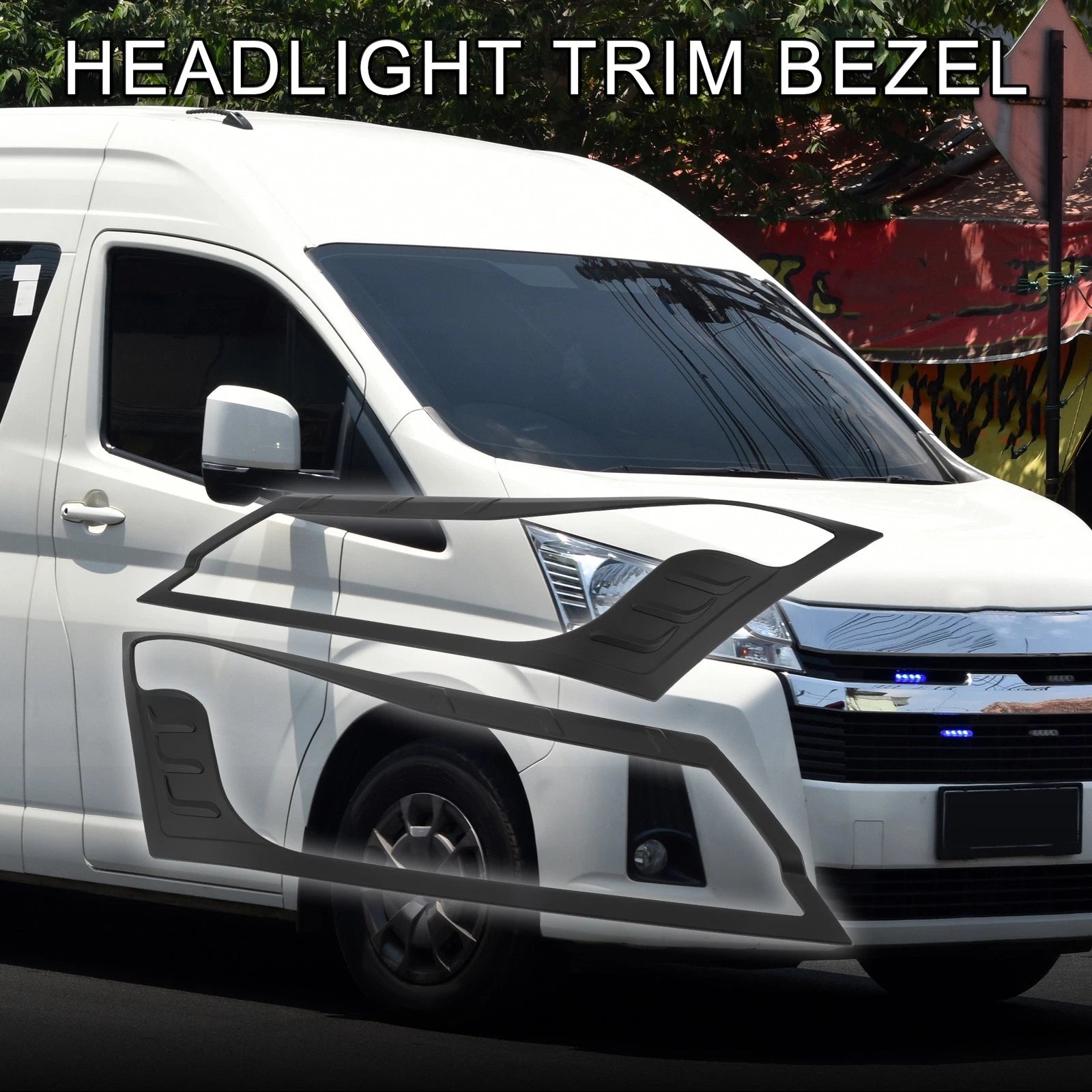 1 Pair Headlight Trim Bezel for Toyota Hiace Commuter (2019–2020) 781954278690