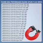 Set of 8 HEI Spark Plug Wires for Chevy SBC BBC V8 (1970–1995)