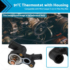 91°C Thermostat with Housing for Mini Cooper S R50 R53 R52 (2002–2006) 11537512733