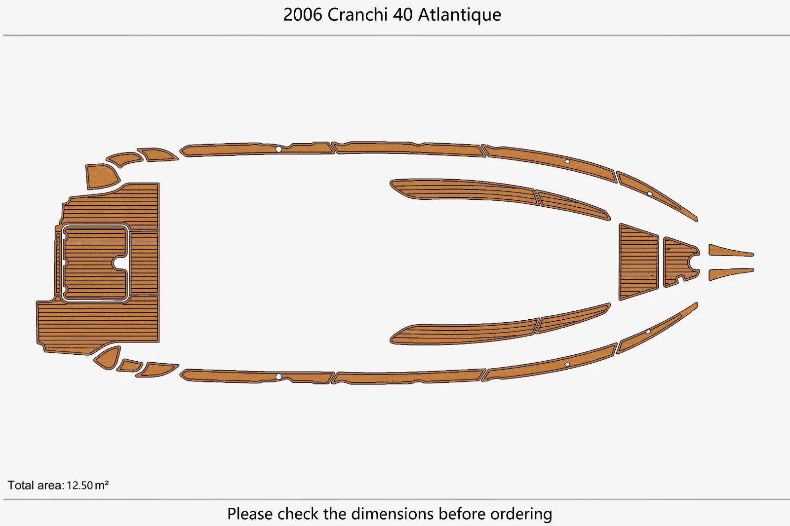 Anti-slip Custom EVA Pads for Cranchi 40 Atlantique (2006)