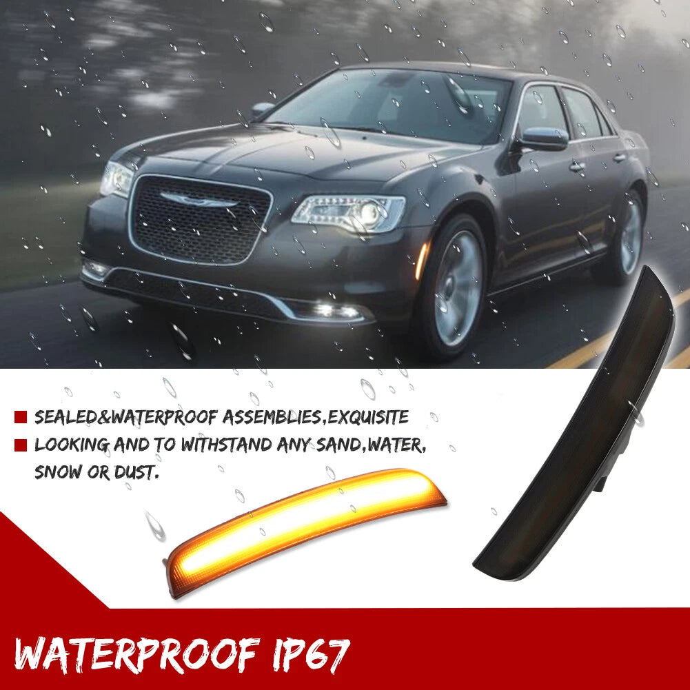 Amber LED Side Marker Light Lamps for Chrysler 300 (2015–2023)