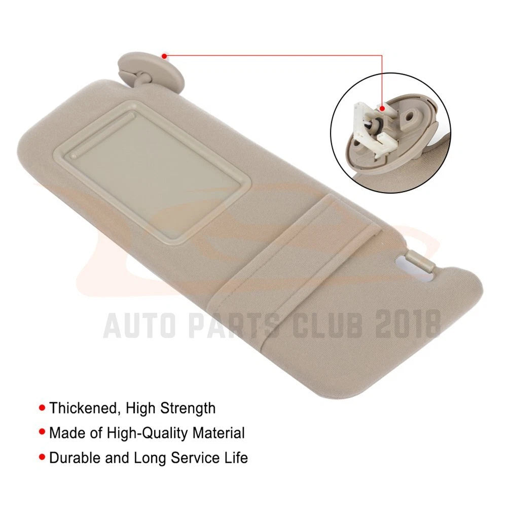 Tan Beige Ivory Driver Left Sun Visor for Toyota Venza (2009–2016) DNN