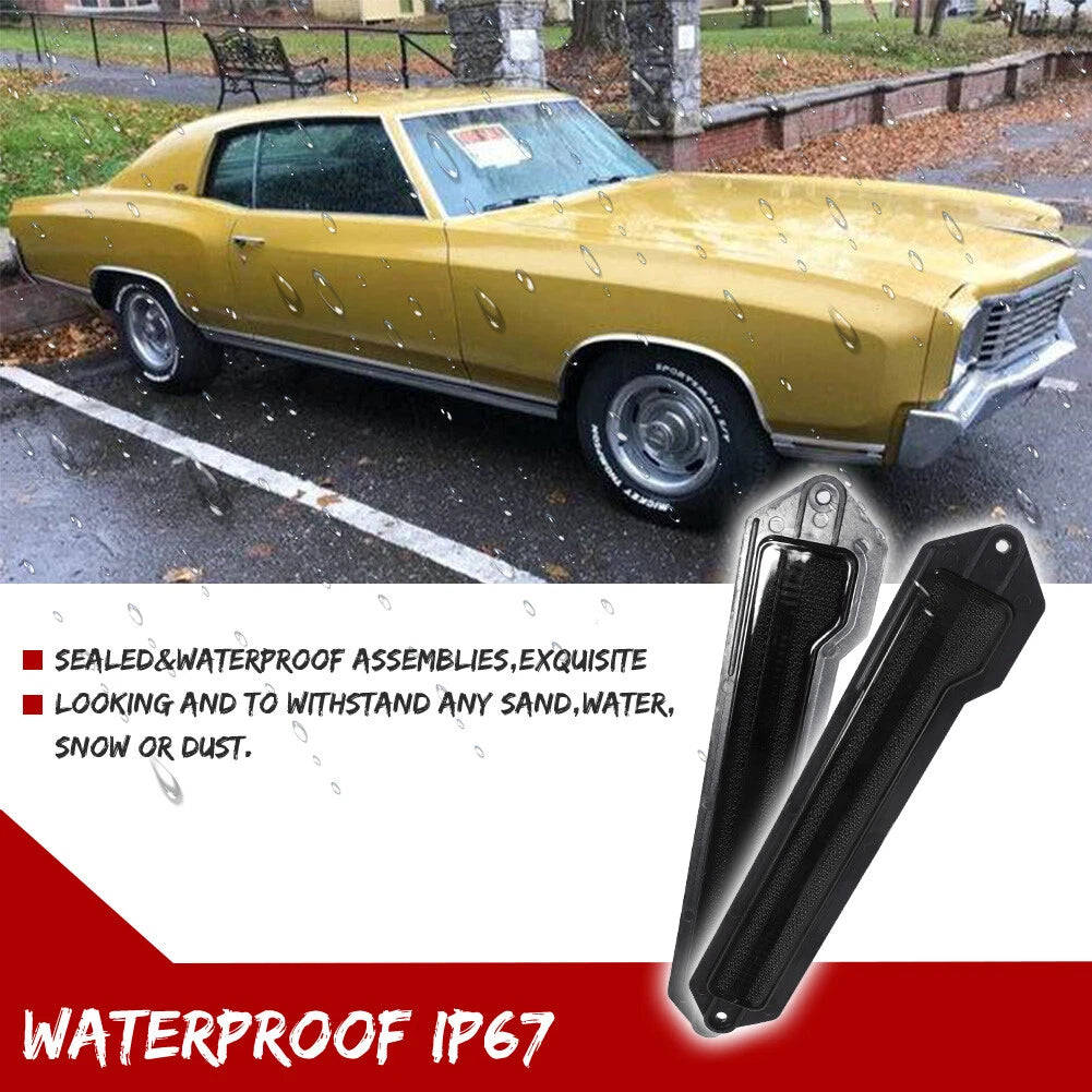 Set of 4 Bumper Fender Side Marker Lights for Chevrolet Monte Carlo (1970–1972)