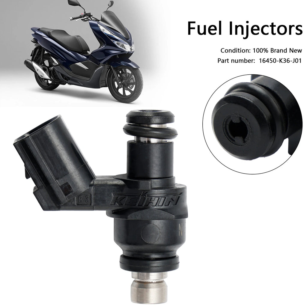 Set of 2 Fuel Injectors for Honda PCX150A PCX150 (2015–2020) 16450-K36-J01