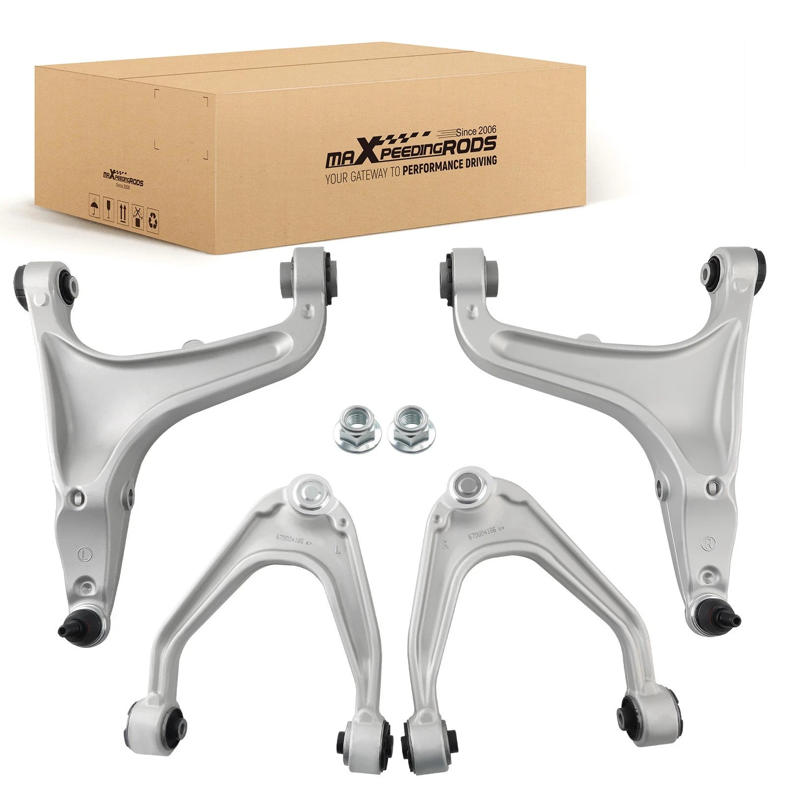 Front Upper Lower Control Arms Set LH+RH for Maserati Quattroporte Ghibli (2014–2022)
