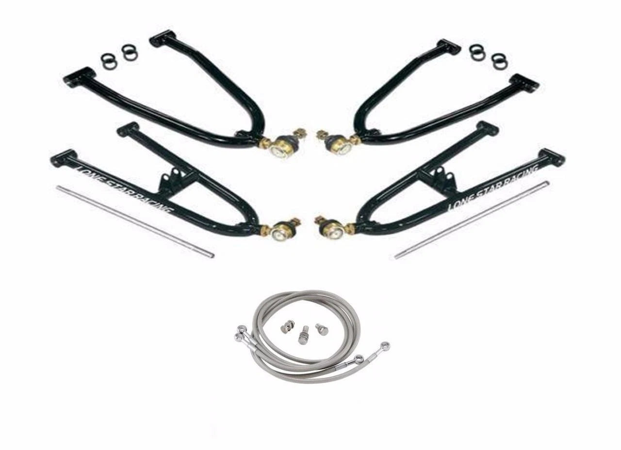 Set of 2 Extended A-Arms + Brake Lines for Honda TRX450R (2004–2005)