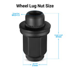 24Pc Black Lug Nut Set for Jaguar S-Type F-Type XJ XF XK (2000-2019)