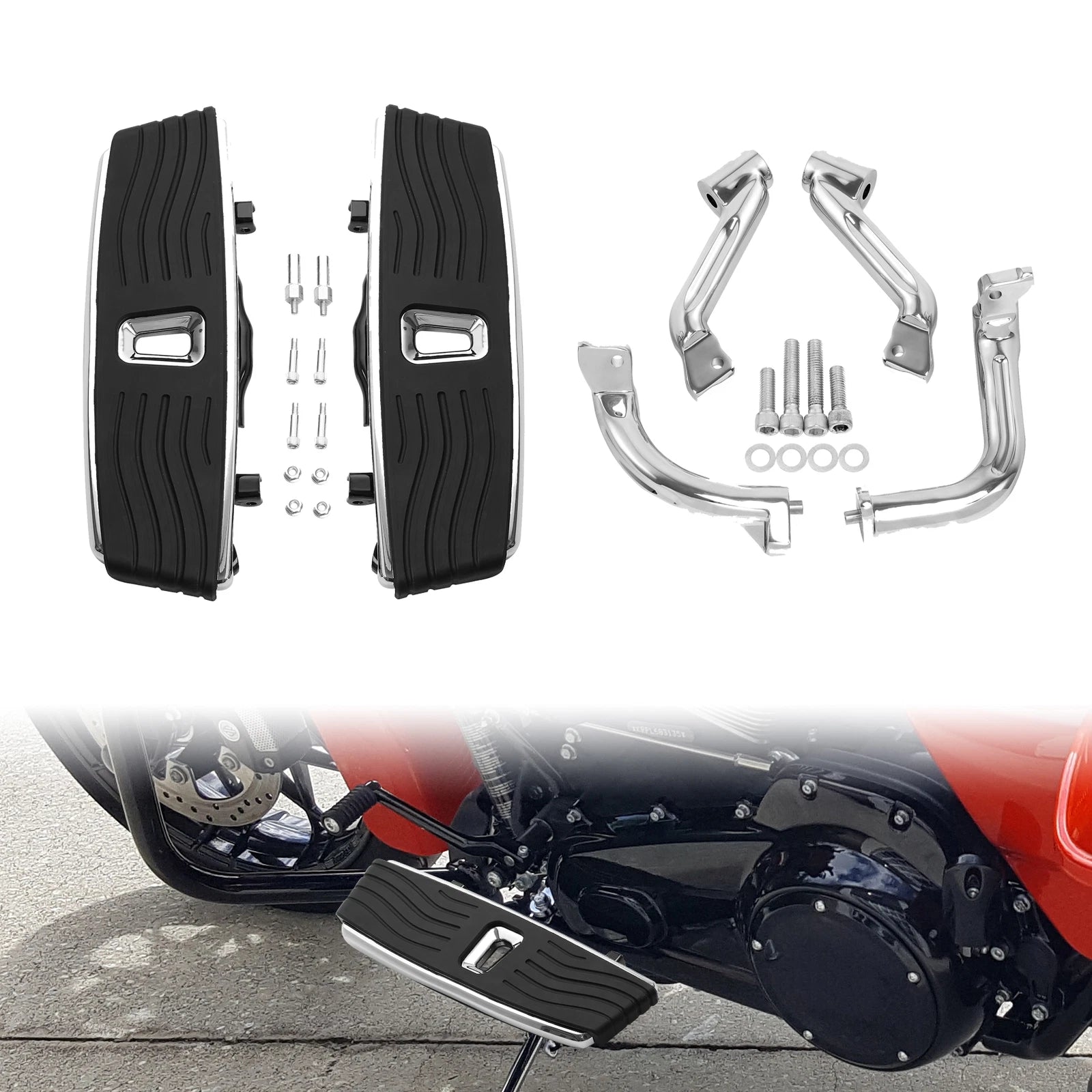 Rider Driver Footboard & Mount Bracket for Harley Street Road Glide (2014–2024)