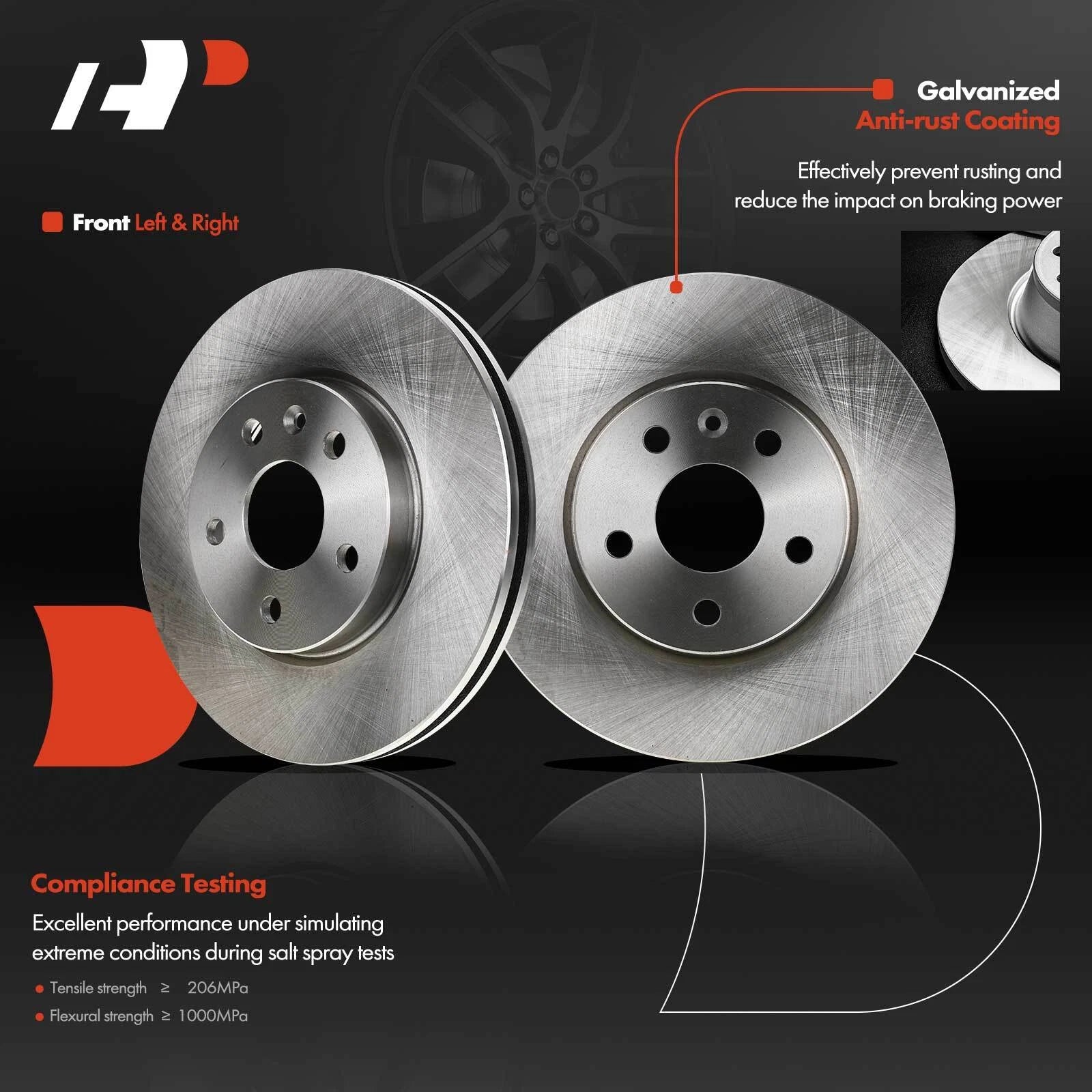 Front Disc Brake Rotor and Pad Calipers for Chevy Sonic (2012-2017)