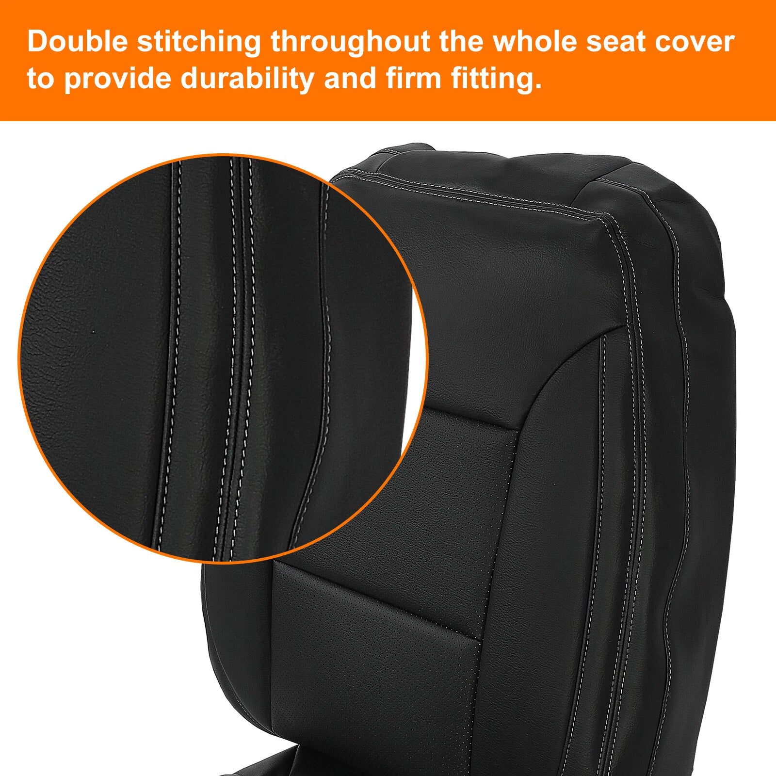 Set of 2 Seat Covers for Chevy Silverado 1500 2500 3500 (2019–2021) Black