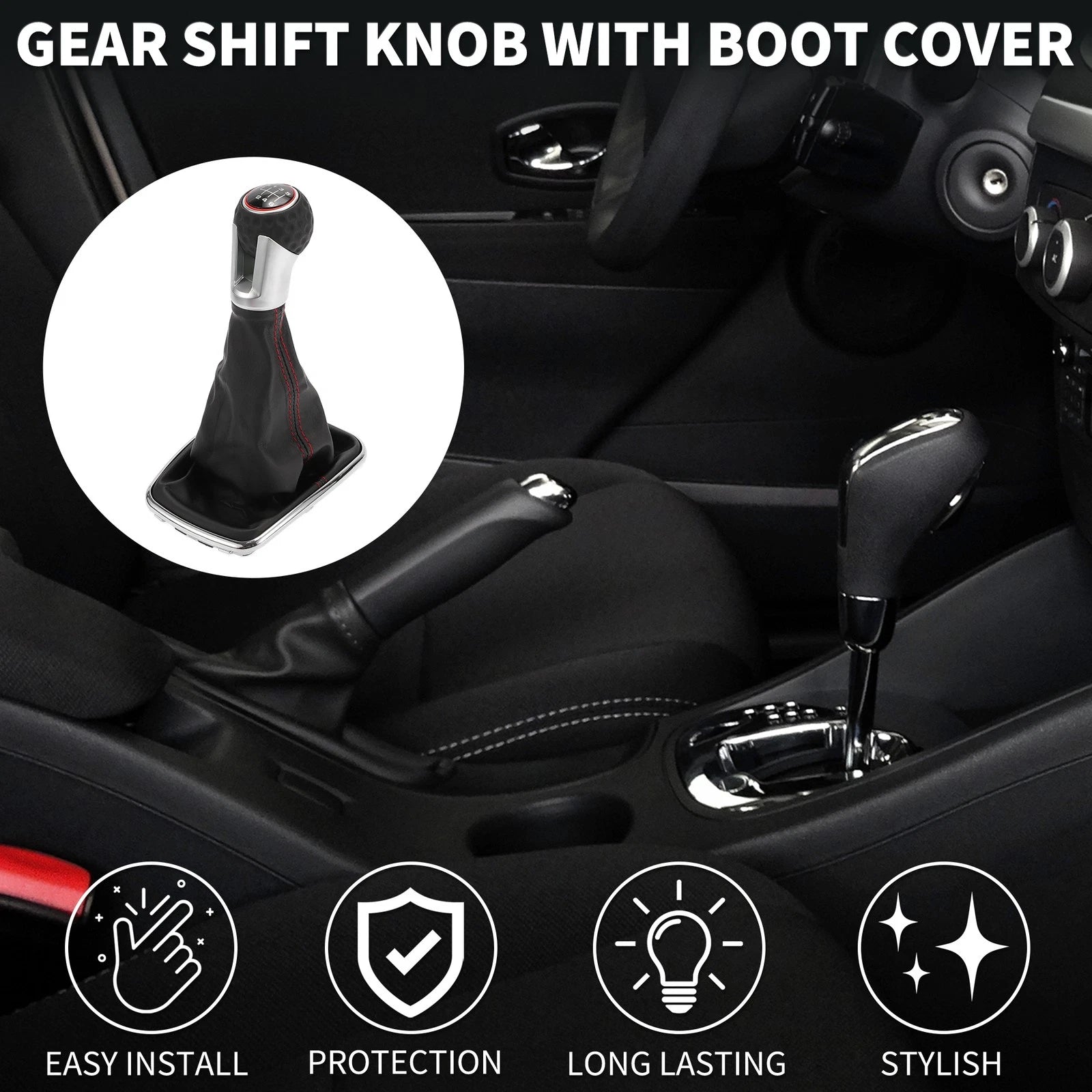 6 Speed Gear Shifter Knob with Cover for Volkswagen Golf MK4 (1999–2005)