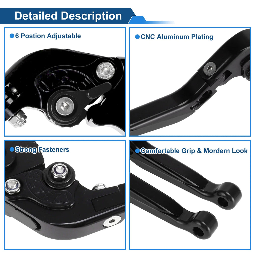 Adjustable Brake Clutch Lever for Honda Rebel 300 (2017–2022) Solid Black