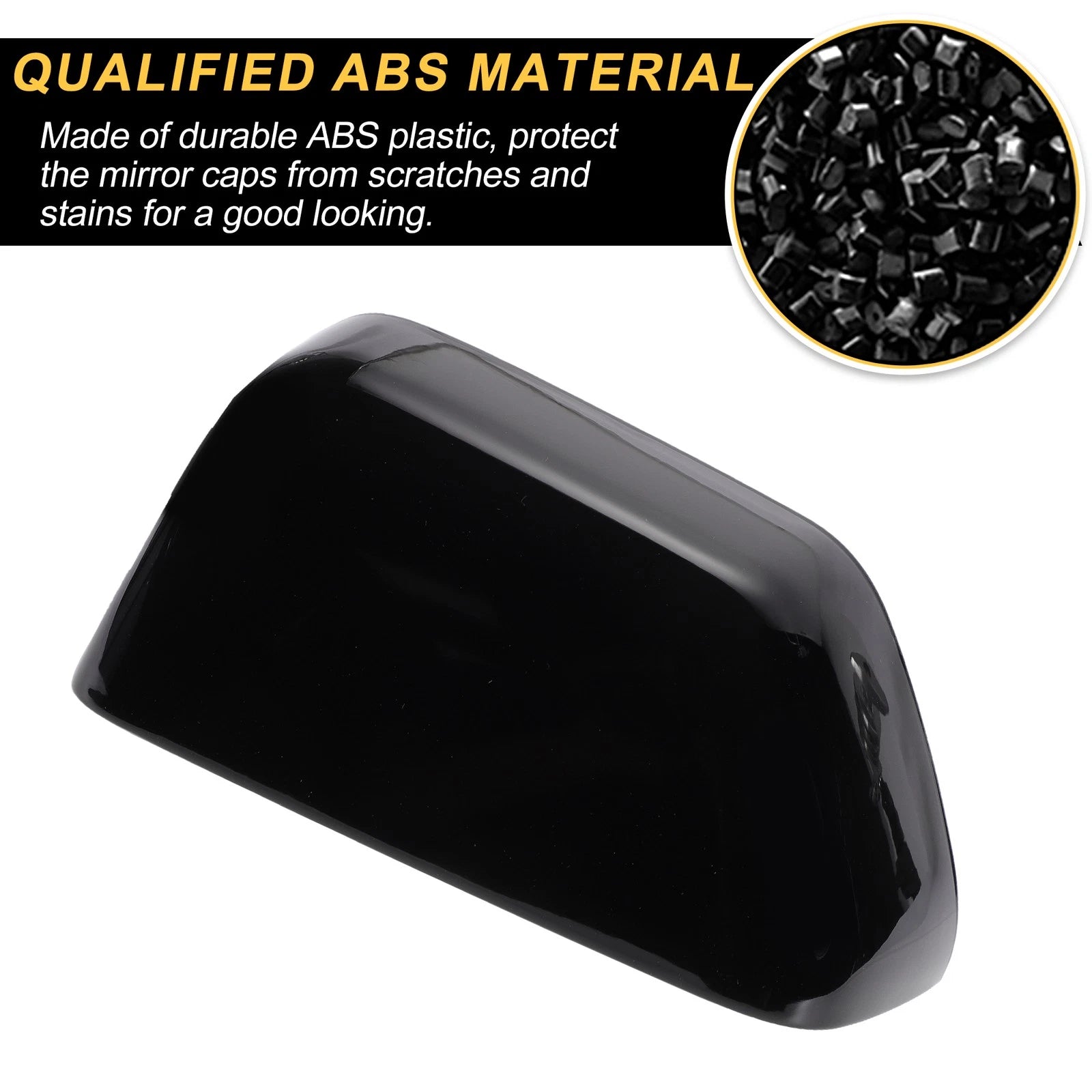 Left Side Mirror Cover Cap Gloss Black for Ford F-250 F-350 F-450 F-550 (2017–2022)