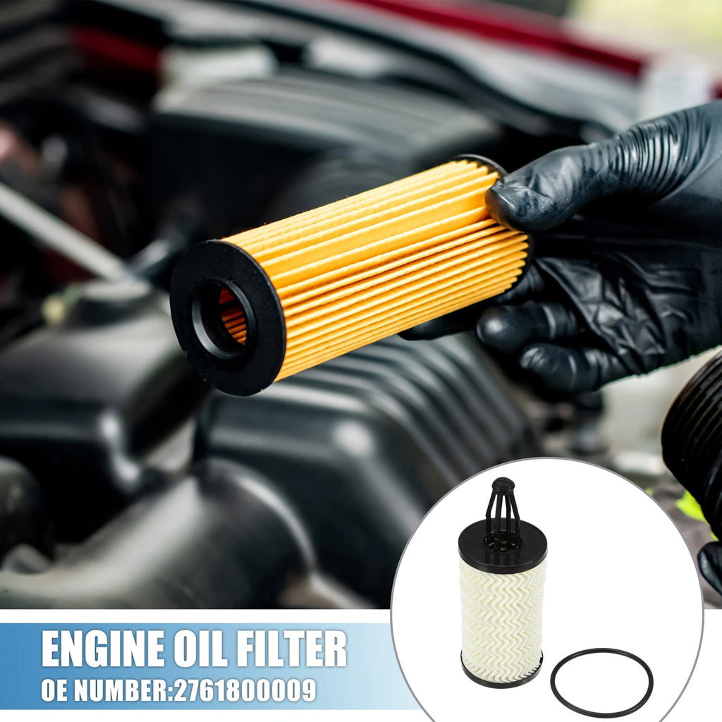 4Pcs Engine Oil Filter No. 2761800009 with O Ring for Mercedes C300 (2015–2019)