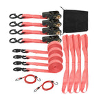 Set of 4 Ratchet Tie Down Straps for Secure Cargo (15 FT)