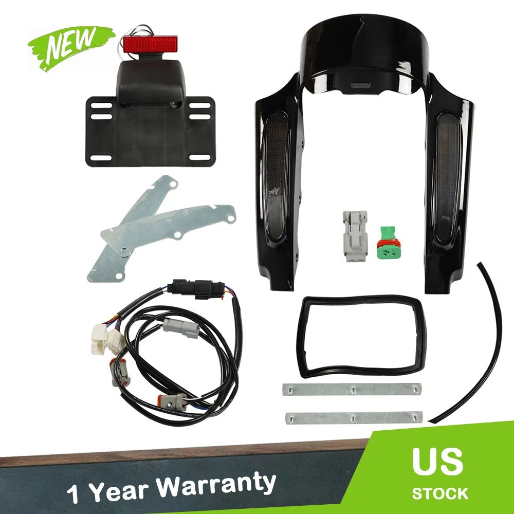Rear Fender Fascia Set with LED Light for Harley Touring Road King Glide (2009–2013)