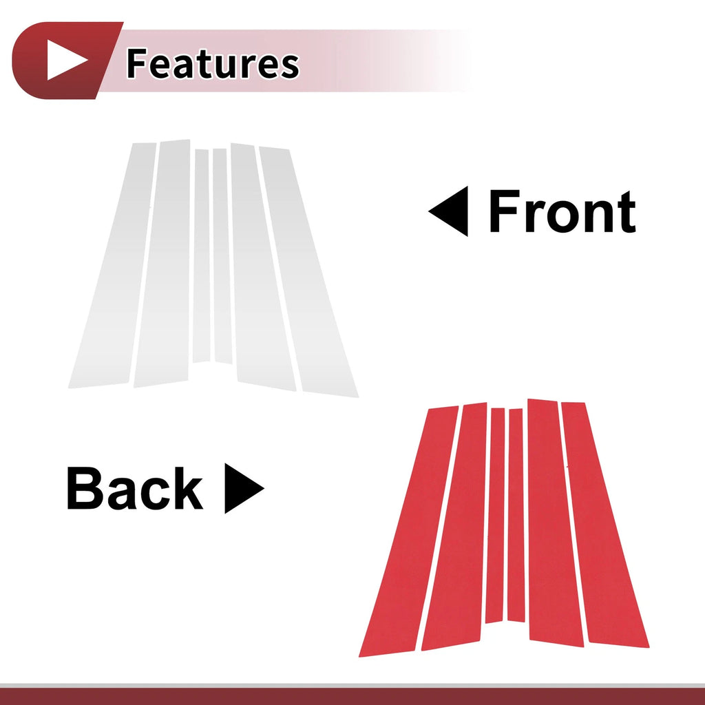 Door Pillar Window Trim for Ford Crown Victoria (1998–2008) Silver Tone