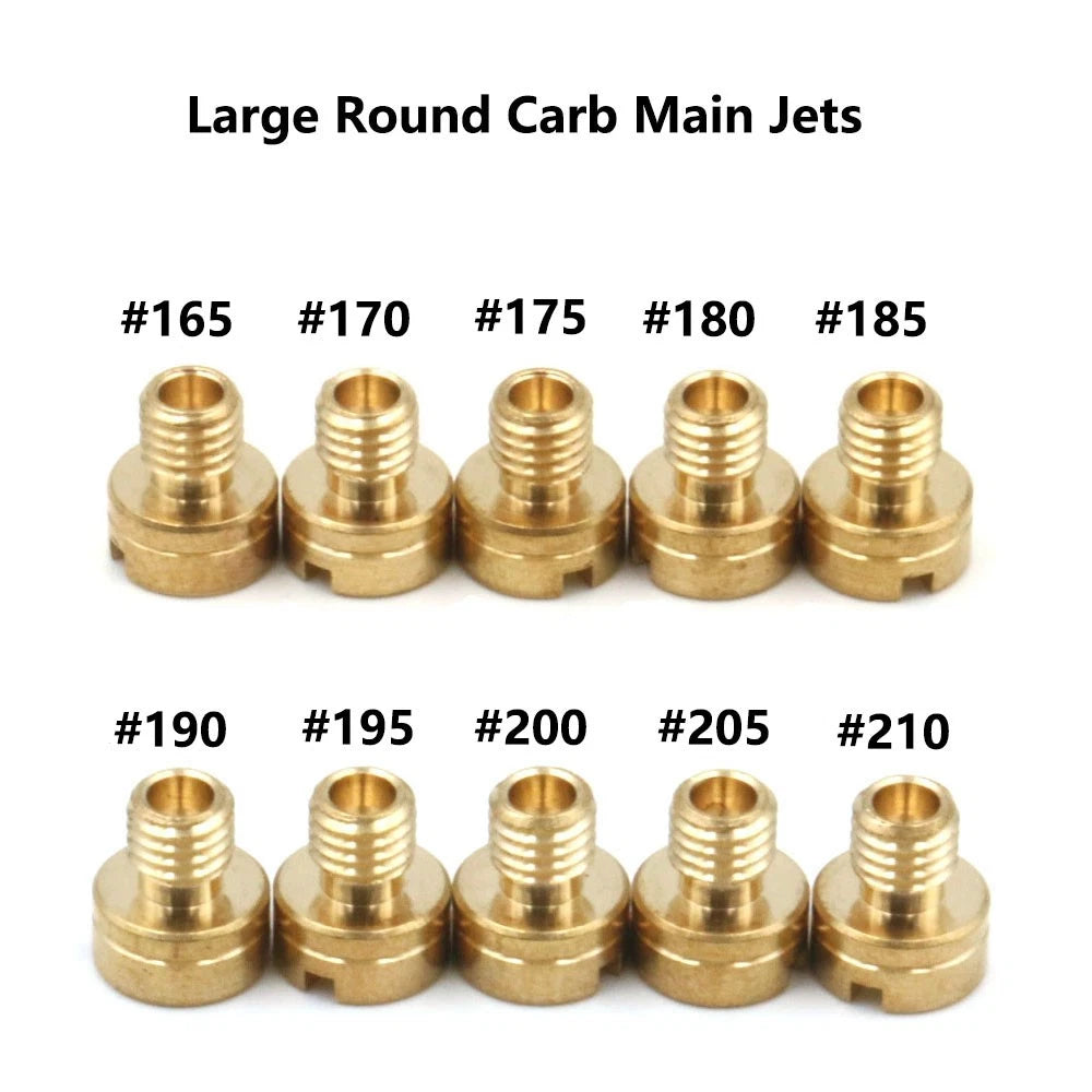 10x Large Round Carb Main Jets for Mikuni HSR 42/45/48 (#165-210)