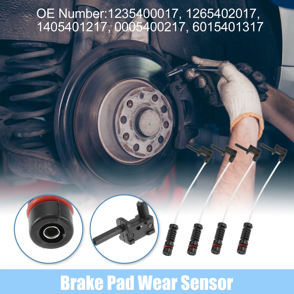 Set of 4 Brake Pad Sensors for Mercedes-Benz 