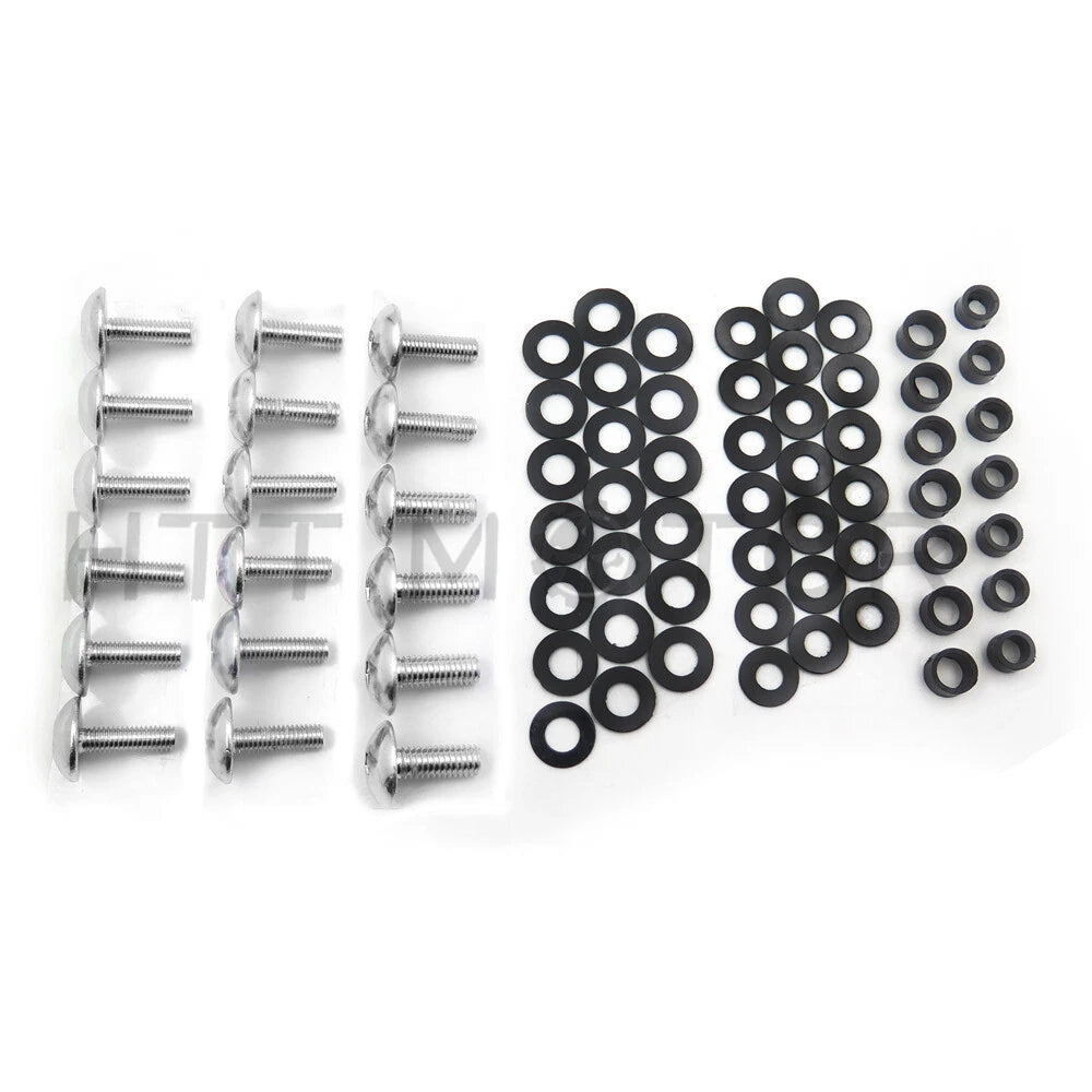 Round Flat Fairing Bolts for Kawasaki Ninja ZX10R (2004–2005) - Silver