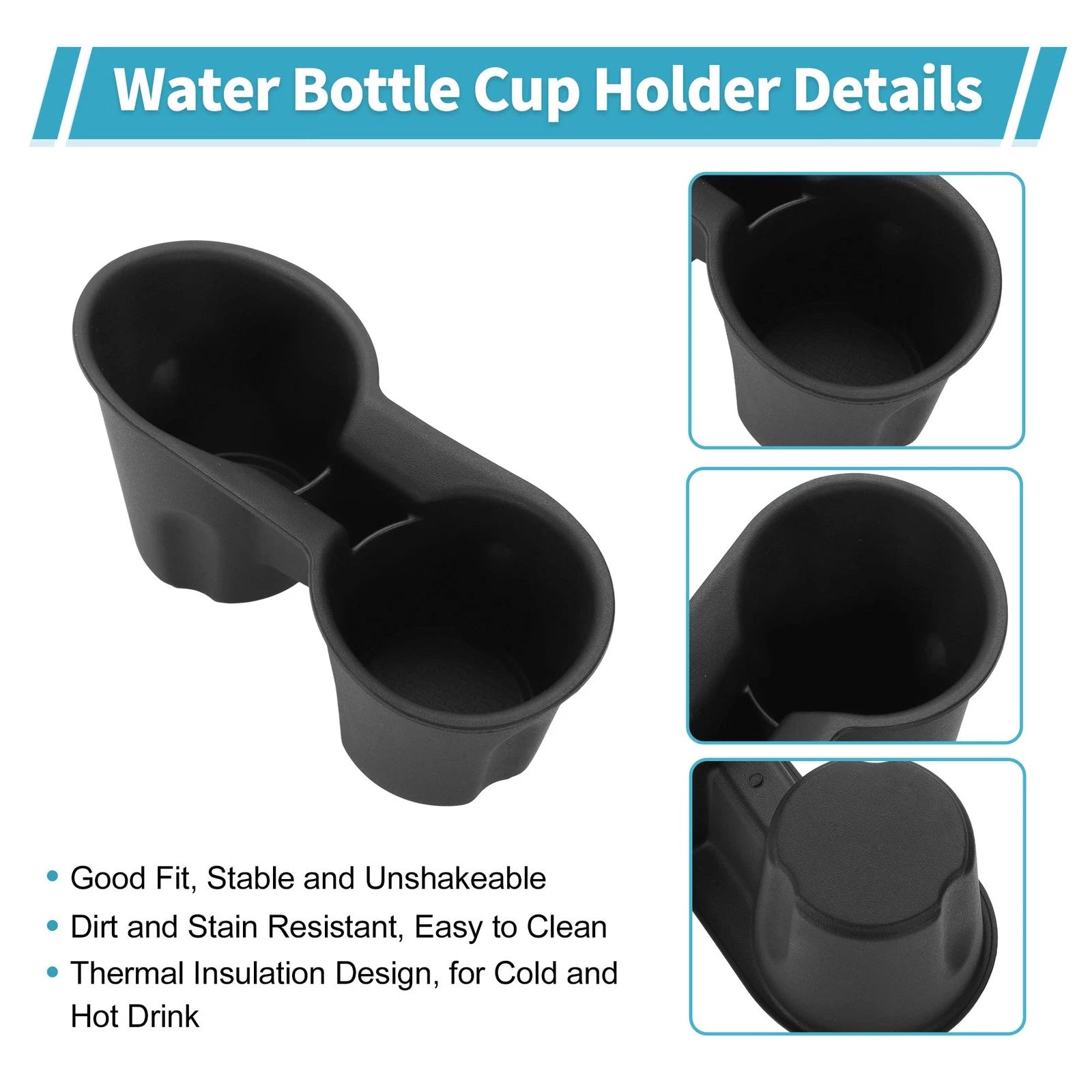 Center Console Cup Holder Organizer for Subaru Crosstrek (2024–2025) TPE Black
