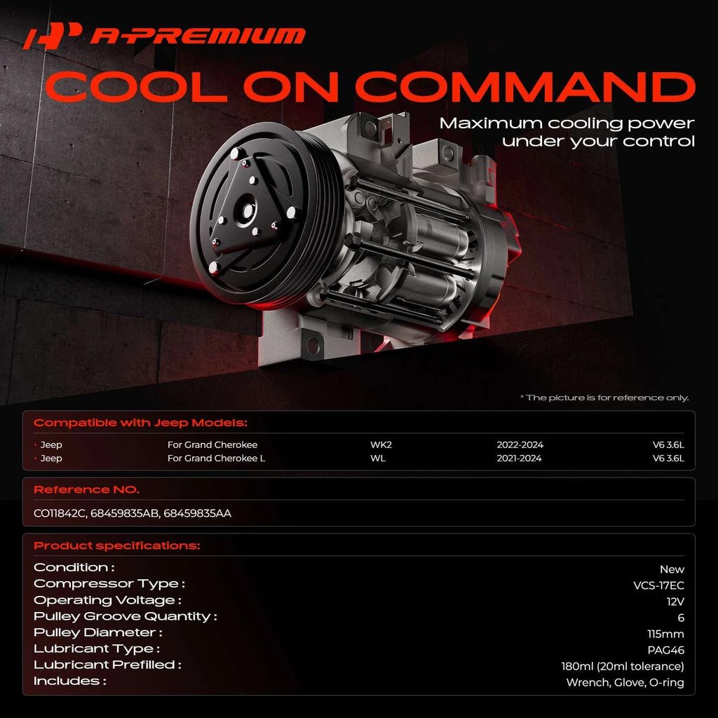 A/C Compressor with Clutch for Jeep Grand Cherokee WK2 (2021–2024)