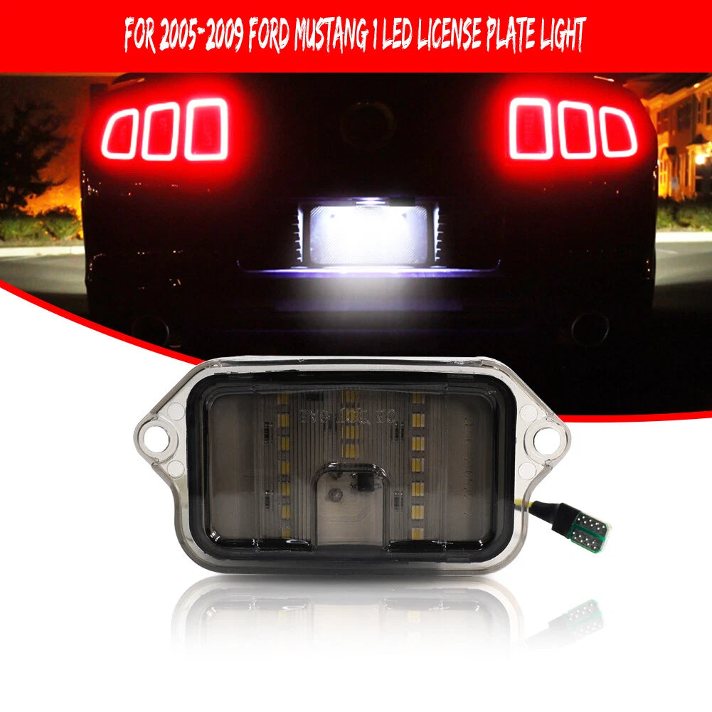 18-SMD Bright White LED License Plate Lights for Ford Mustang (2005–2009)