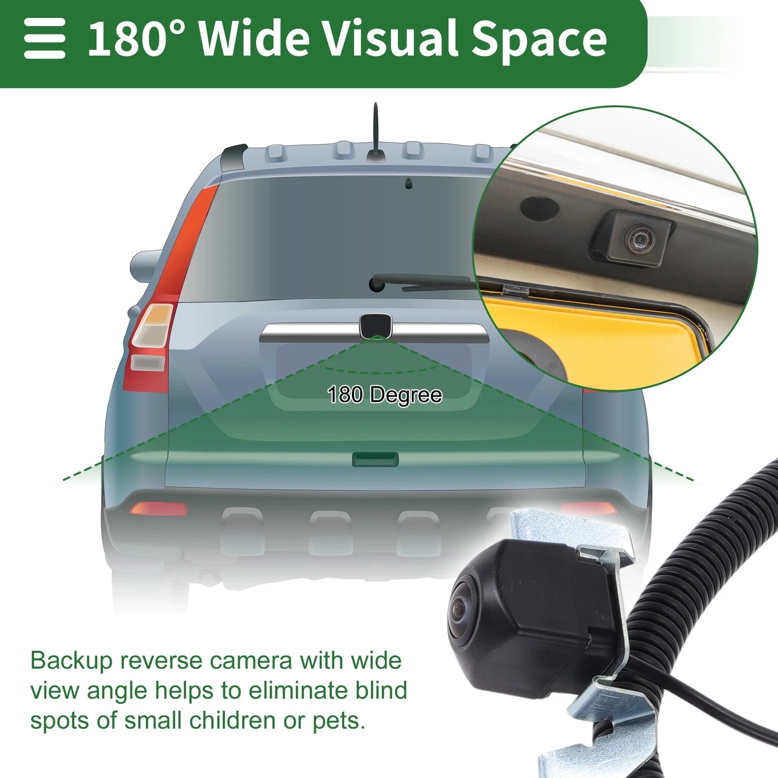 Rear View Camera for Honda Pilot (2009–2015) 120-180 Degree