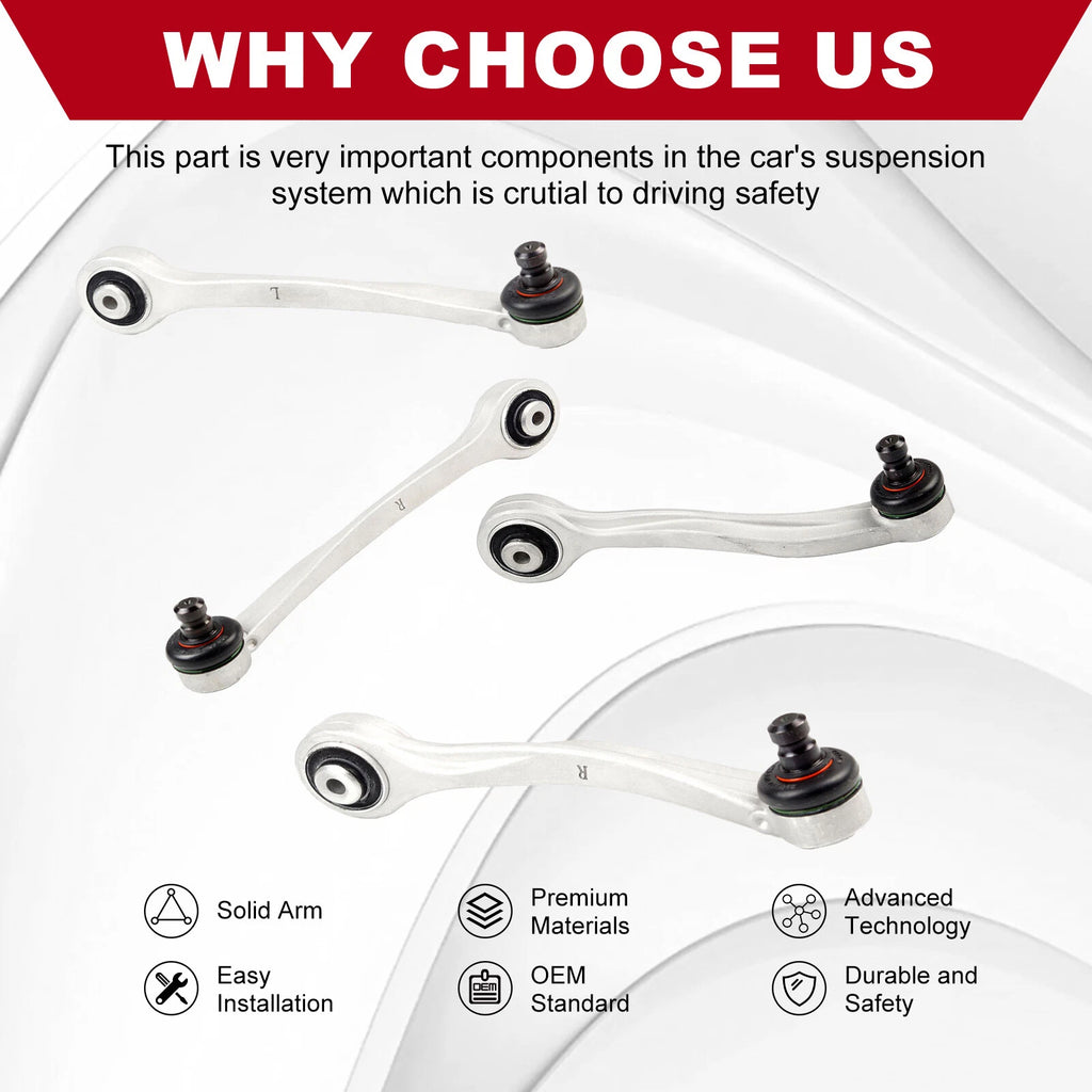 Set of 4 Suspension Control Arms Kit for Audi A8 S8