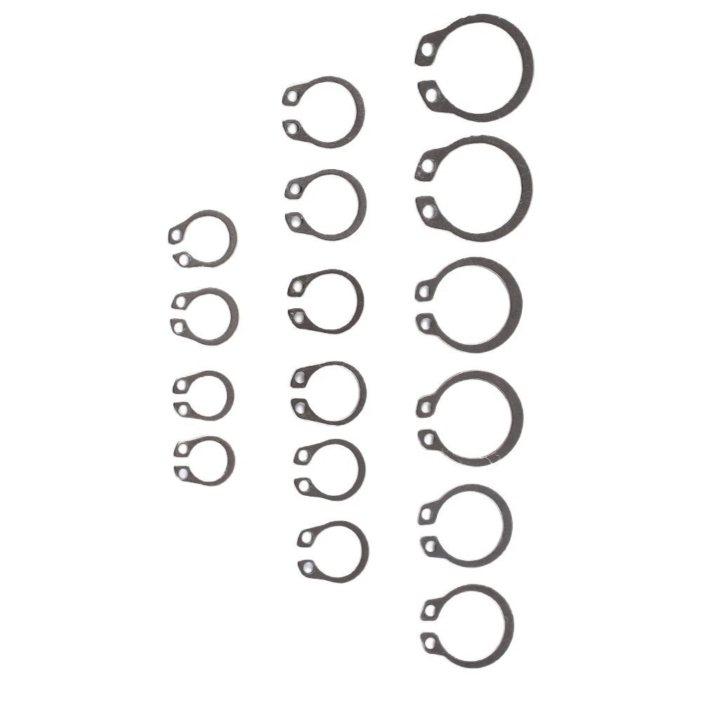 100pcs External Retaining Ring Assortment 8-18mm Snap Circlip Storage