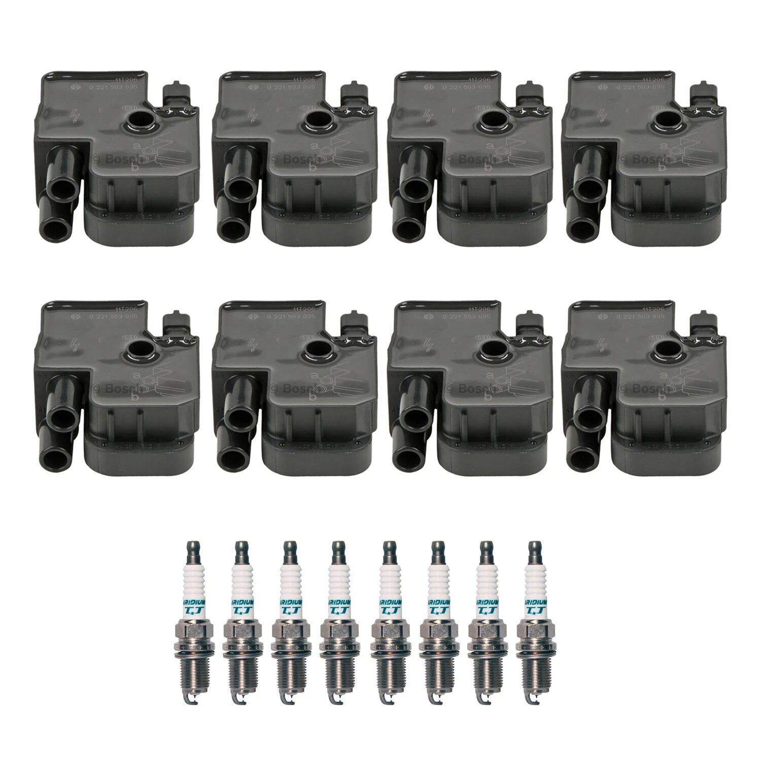 Set of 8 Ignition Coils & Iridium TT Spark Plugs for XF C215 W210 W220 V8
