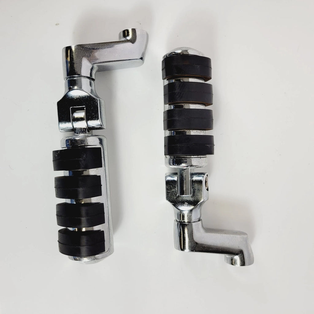 Kuryakyn Large Chrome ISO Offset Mount Foot Pegs for Harley Touring (2000–2023)