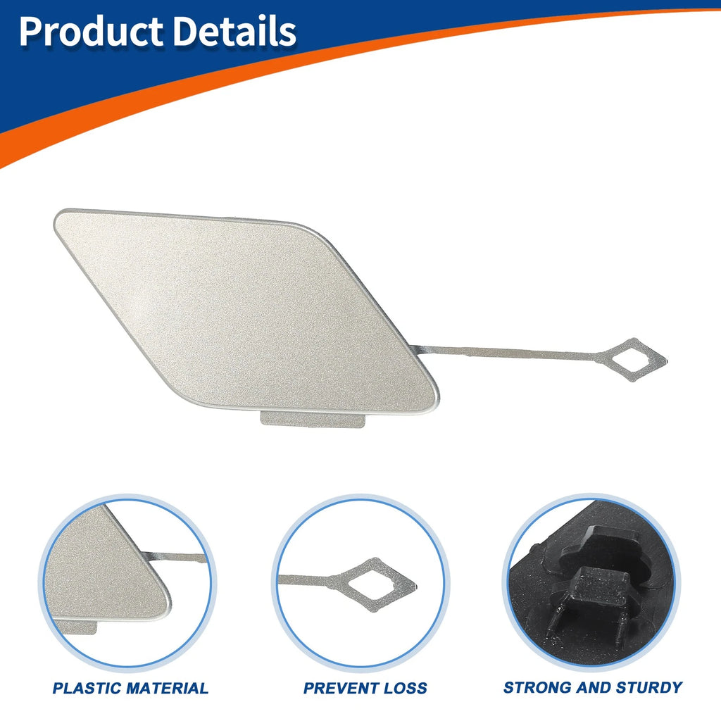 Front Right Tow Hook Cover for BMW 535i (2011–2016) No. 51117332667 Orion Silver