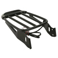 Black Two-Up Detachable Luggage Rack with LED Light for Harley Softail (1984-2005)